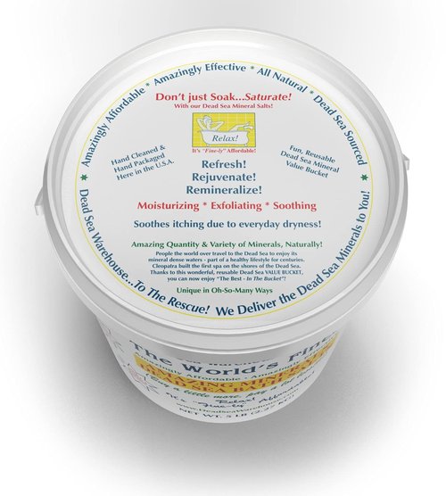 Dead Sea Warehouse-Amazing Minerals Dead Sea Bath Salts,100% Full Mineral Therapeutic Bath Salts, Detoxifying & Moisturizing, Exfoliating for Dry Skin, Unscented(5 lbs)