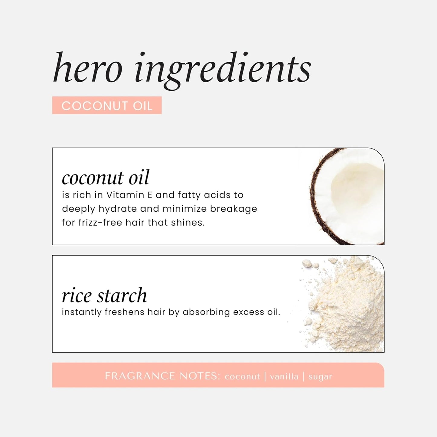 Coconut Oil Dry Shampoo – Nourishing, Oil Absorbing, Volume Boosting, Sulfate-Free, 8.1oz