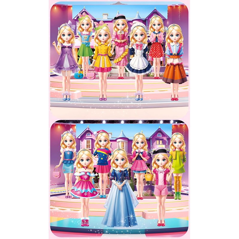 Magnetic Princess Dress-Up Paper Dolls Playset for Kids - Travel Toy & Costume Play