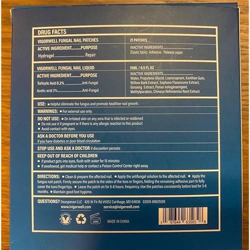 Toenail Fungus Treatment Extra Strength - Nail Fungus Treatment For Toenail Extra Strength - Nighttime Nail Patches & Nail Treatment Liquid Set (32patches+15ml)