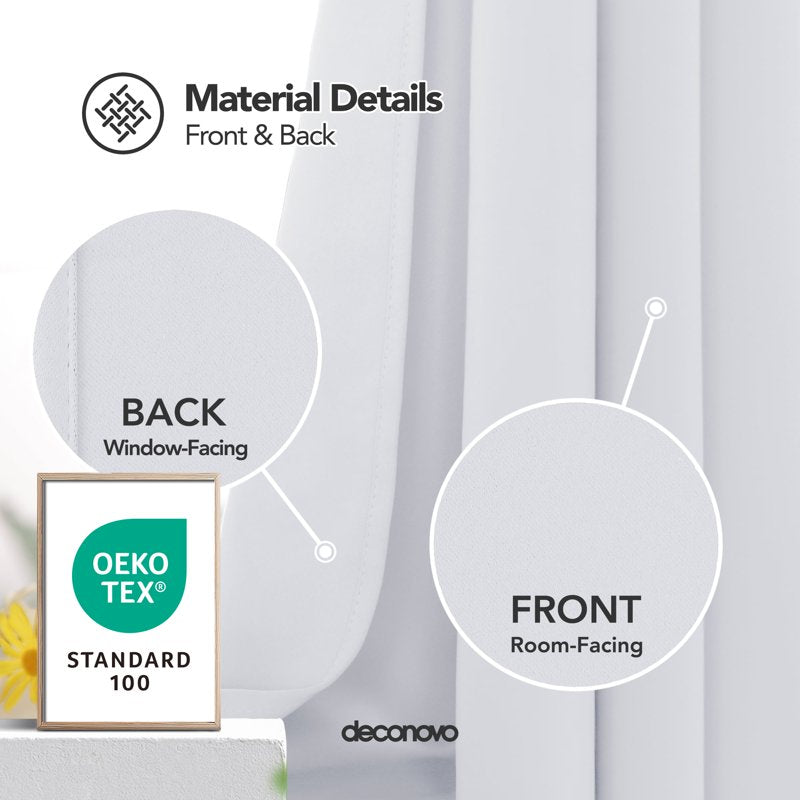 Blackout Curtain Set with Grommets - Thermal Insulated Window Drapes for Bedroom and Living Room
