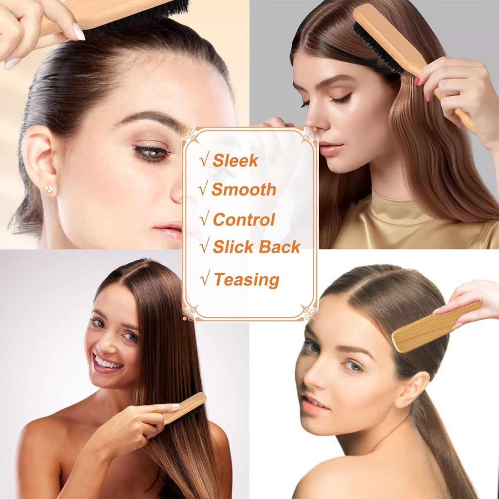 Hair Wax Stick Set for Flyaways Slick Back – Includes Wax Stick for Hair, Slick Back Hair Brush, Hair Finishing Stick – Hair Styling Products for Women, Taming Frizz & Creating Sleek Styles