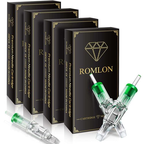 Romlon Tattoo Cartridge Needles - 80Pcs Disposable Mixed Sterilized Tattoo Needles Single Stack Magnum 1205M1 1207M1 1209M1 1211M1 Size for Tattoo Machine Tattoo Kit Tattoo Supplies