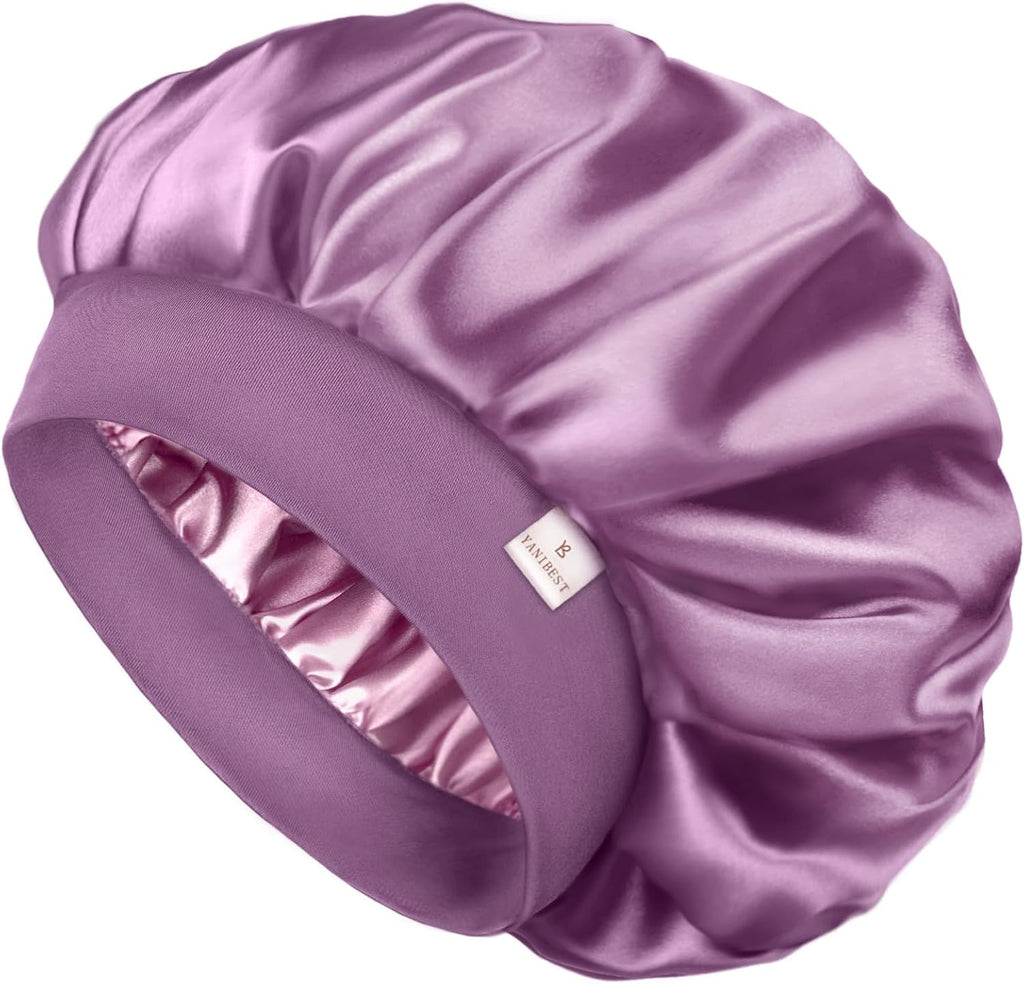 YANIBEST Silk Bonnet for Men Women Hair Bonnet for Sleeping Double Layer Satin Bonnets for Black Women Curly Hair Sleep Cap