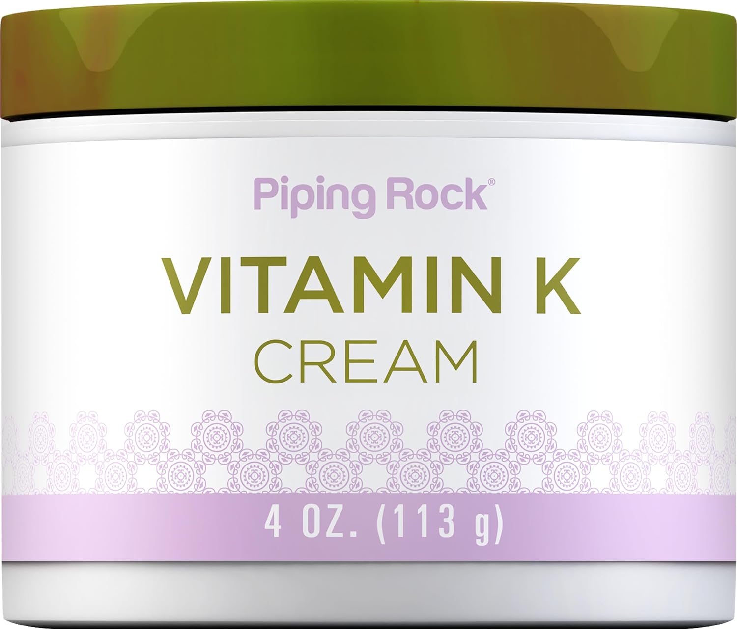 Piping Rock Vitamin K Cream | 4 Ounce | for Bruising, Dark Circles, Spider Veins, Eyes, Skin and Face
