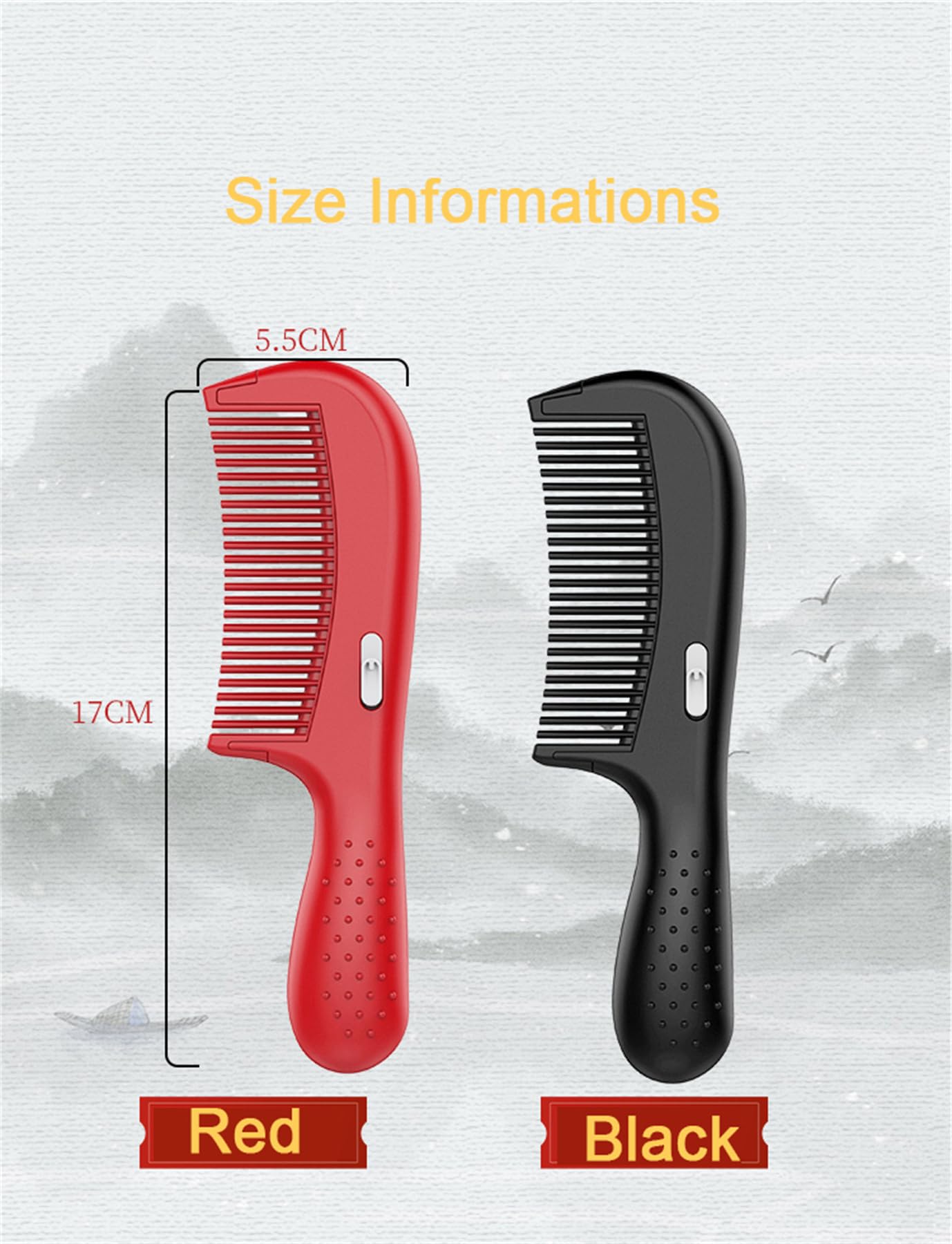 Dandruff Comb, Energy Massage Comb, Hair Dressing Comb,Healthier Scalp and Better Hair Quality, Removal of Dandruff and Dirt Black