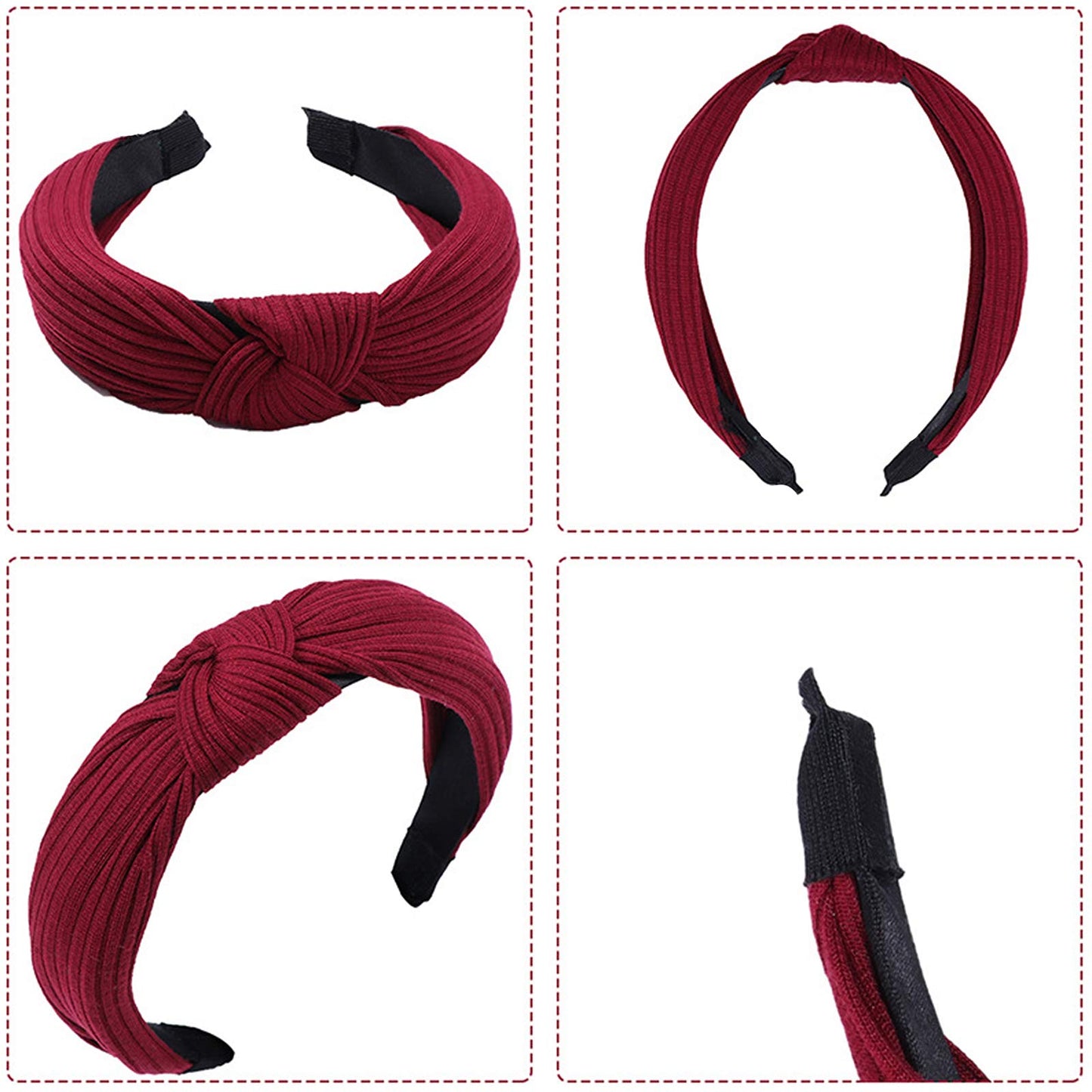 Ondder 10 Pack Knotted Headbands for Women Top Knot Headband Fashion Headbands for Girls Cute Head Band Solid Color Womens Headbands Non Slip for Women Ladies Girls Diademas Para Mujer De Moda
