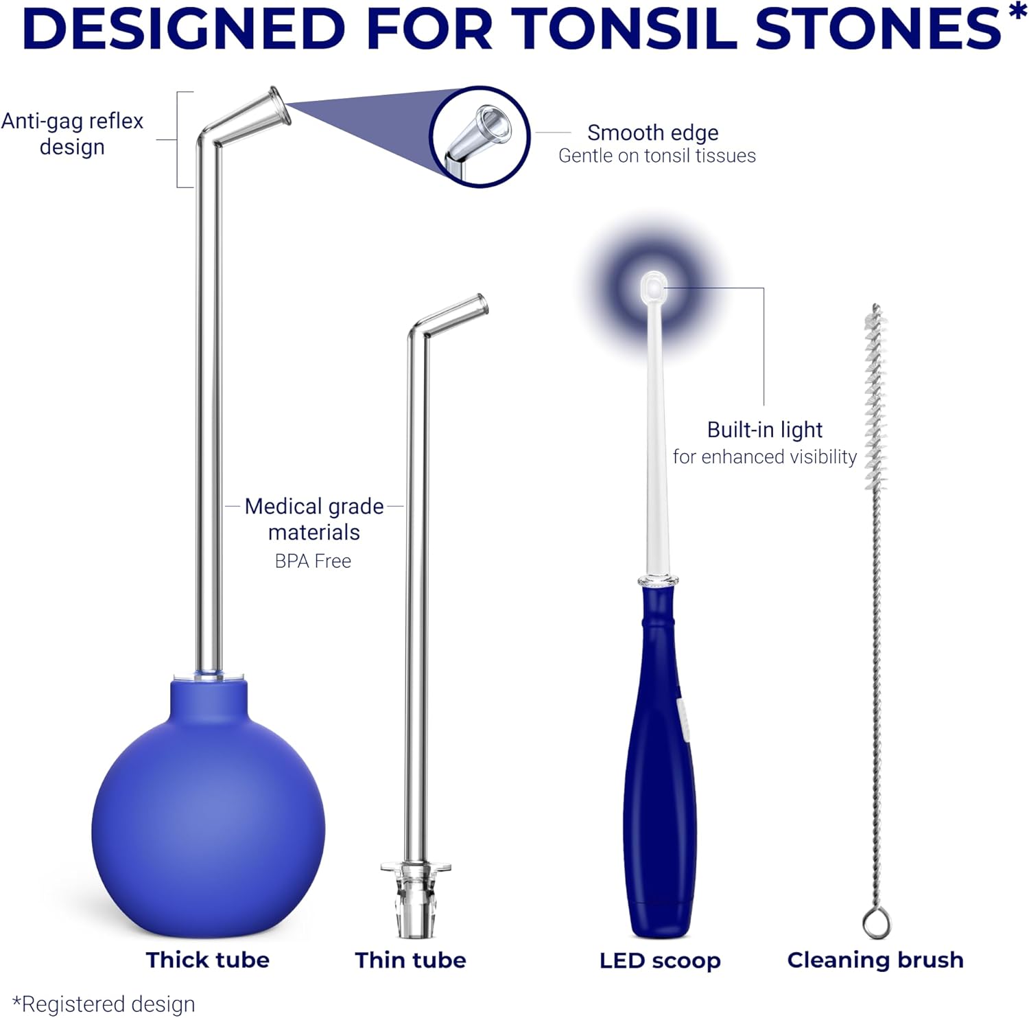 Oravix Tonsil Stone Vacuum, Tonsil Stone Remover Vacuum Suction, Tonsil Stone Cupping Tool, Tonsil Stone Removal Tool with Suction, Tonsil Stones Removal Vacuum, Tonsil Stone Extractor - 3 in 1 Kit