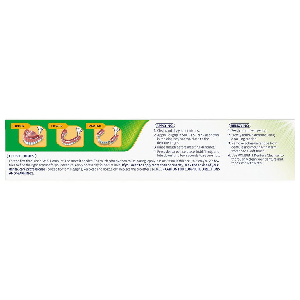 Super Poligrip Power Max Power Hold + Fresh Denture Cream, Premium Peppermint - 2.2 oz x 4