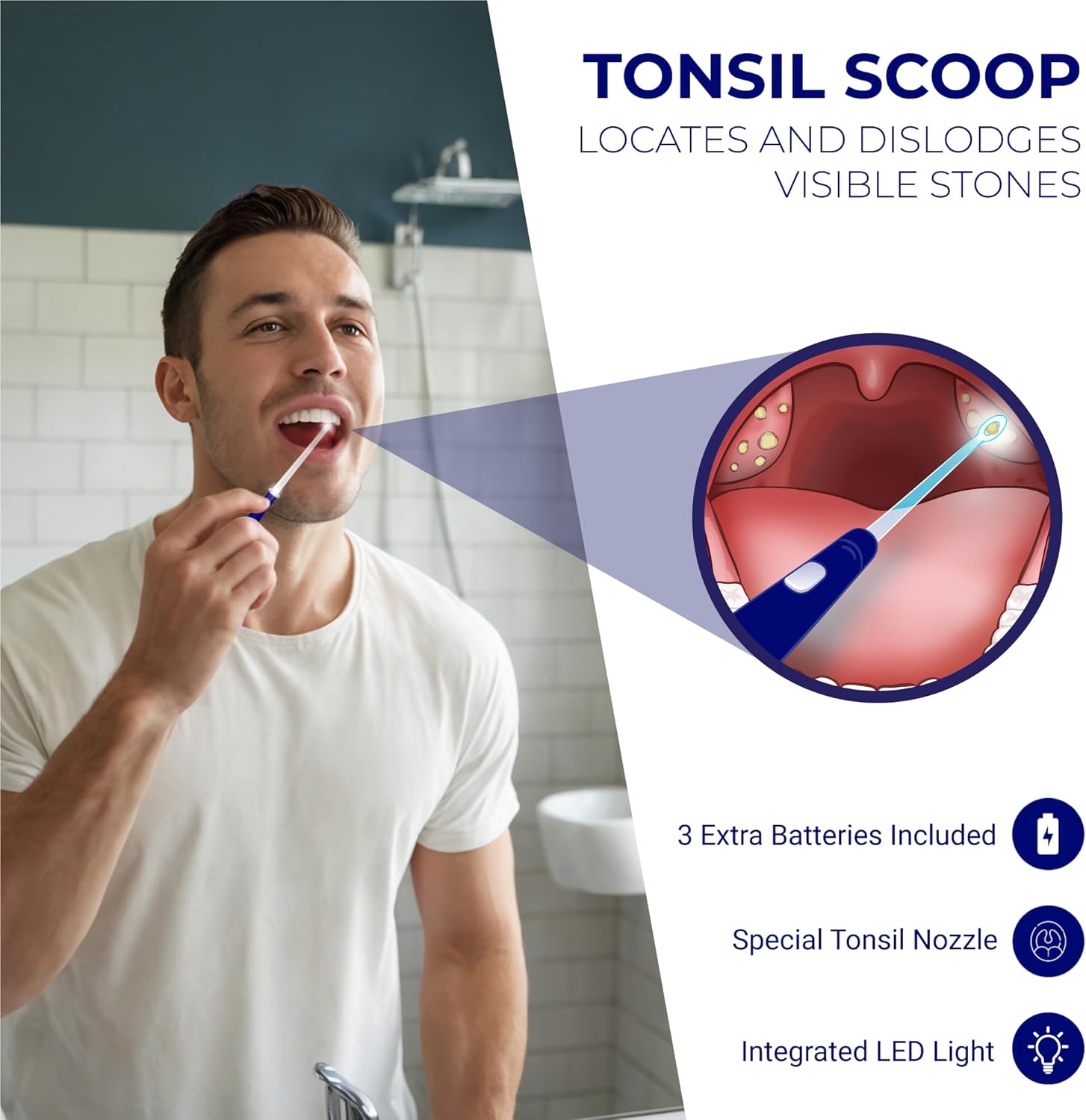 Oravix Tonsil Stone Vacuum, Tonsil Stone Remover Vacuum Suction, Tonsil Stone Cupping Tool, Tonsil Stone Removal Tool with Suction, Tonsil Stones Removal Vacuum, Tonsil Stone Extractor - 3 in 1 Kit