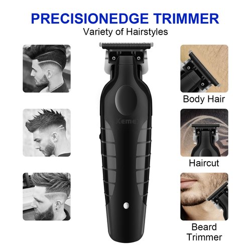 KEMEI Black Hair Clippers for Men, Cordless Clippers for Hair Cutting, Professional Barber Clippers, USB Rechargeable Wireless Haircut Clippers km-2299