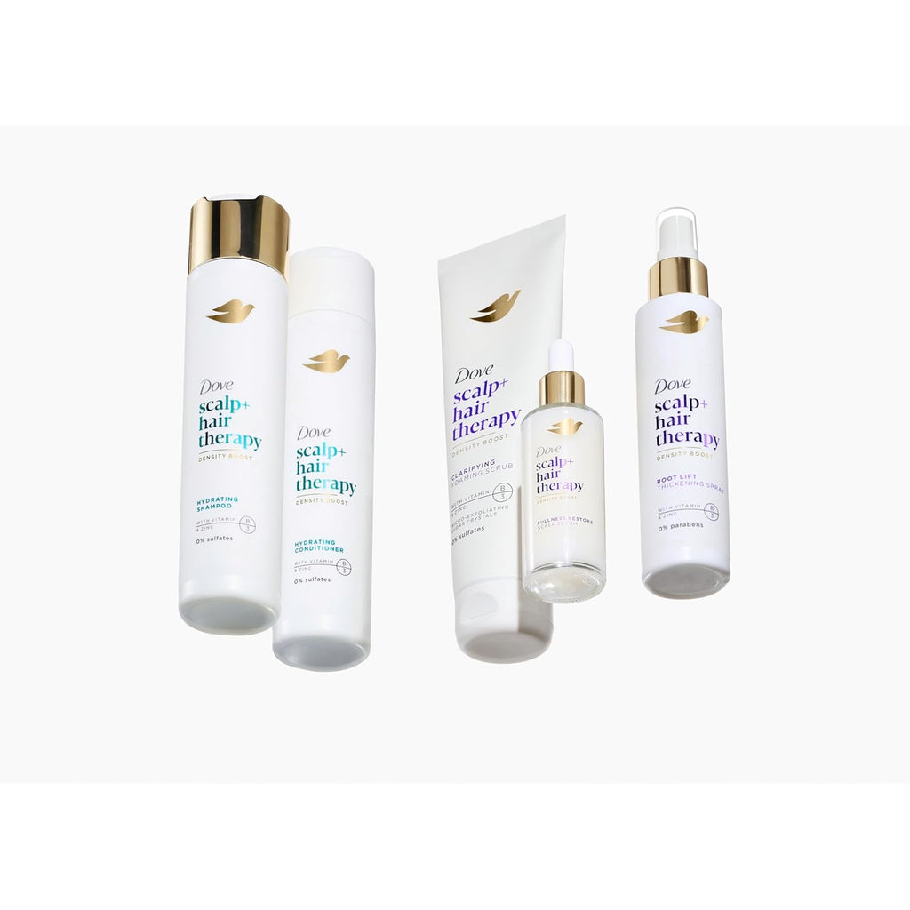 Dove Density Boost Clarifying Shampoo Scalp + Hair Therapy for Gentle Cleansing, with Vitamin B3, Zinc and 0% sulfates, 9.25 oz