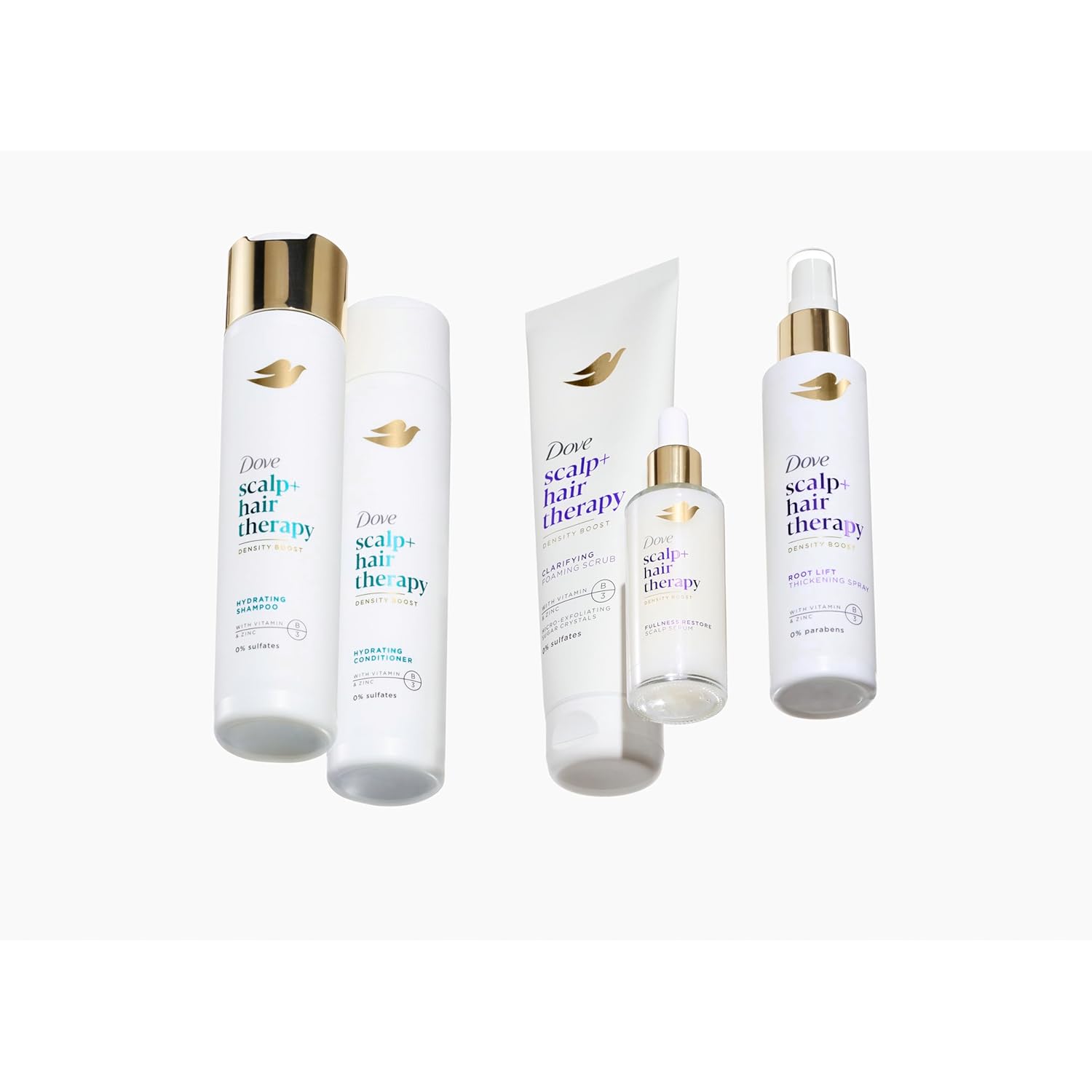 Dove Density Boost Clarifying Shampoo Scalp + Hair Therapy for Gentle Cleansing, with Vitamin B3, Zinc and 0% sulfates, 9.25 oz