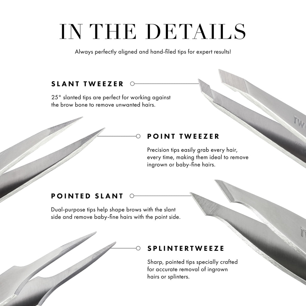 Tweezerman Winter Frost Micro Mini Slant & Point Tweezer Set