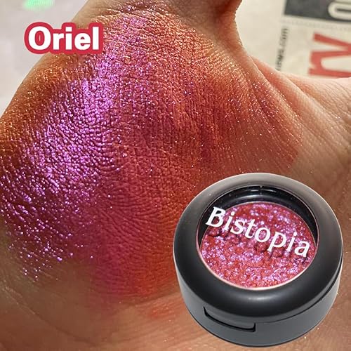Glitter Eyeshadow Collection, 14 Shades, Shimmer Pressed Powder, Metallic and Iridescent Colors (Oriel)