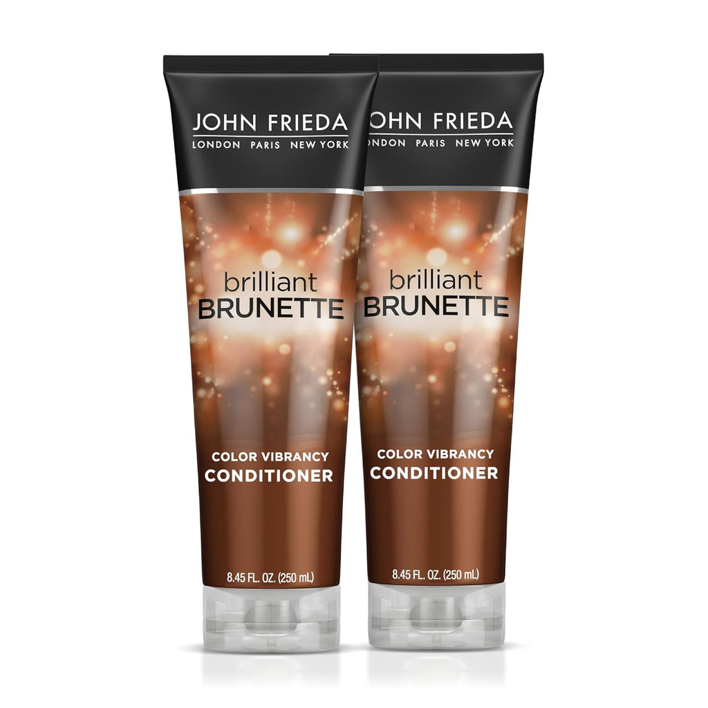 John Frieda Brilliant Brunette, Color Boosting Conditioner, Enhances and Protects Multi-Dimensional Tones, With Sweet Almond Oil to Rehydrate and Replenish Dry Hair, 8.45 Oz