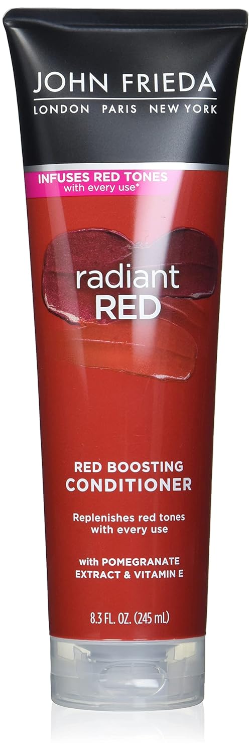 John Frieda Radiant Red, Color Boosting Conditioner, Hydrates and Enhances Red Tones with Pomegranate Extract and Vitamin E for Natural or Color-Treated Hair, 8.3 Oz