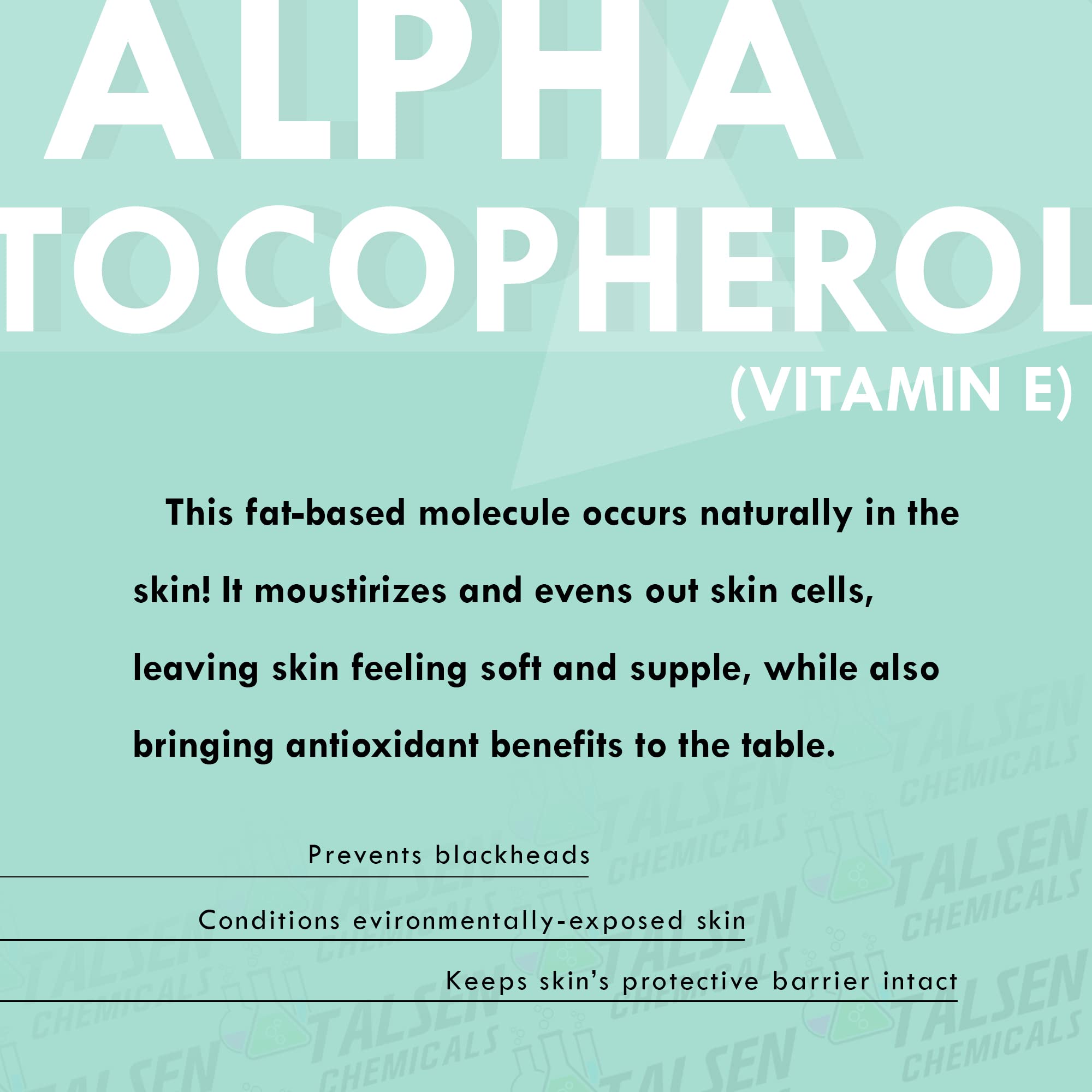 Talsen Chemicals Alpha Tocopheryl Acetate Vitamin E Powder for Skin Care DIY Cosmetic Grade 700 IU Acetate Powder (4 Ounce / 113 Gram)