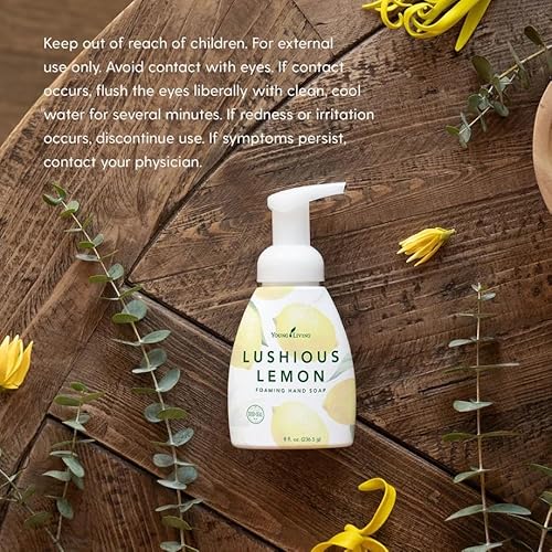 Young Living - Lushious Lemon Foaming Hand Soap 8 fl oz, 3-Pack | Citrusy-Scented Soft Hand Wash | Plant-Based Cleanser with Aloe & Gingko Biloba Moisturizing Formula