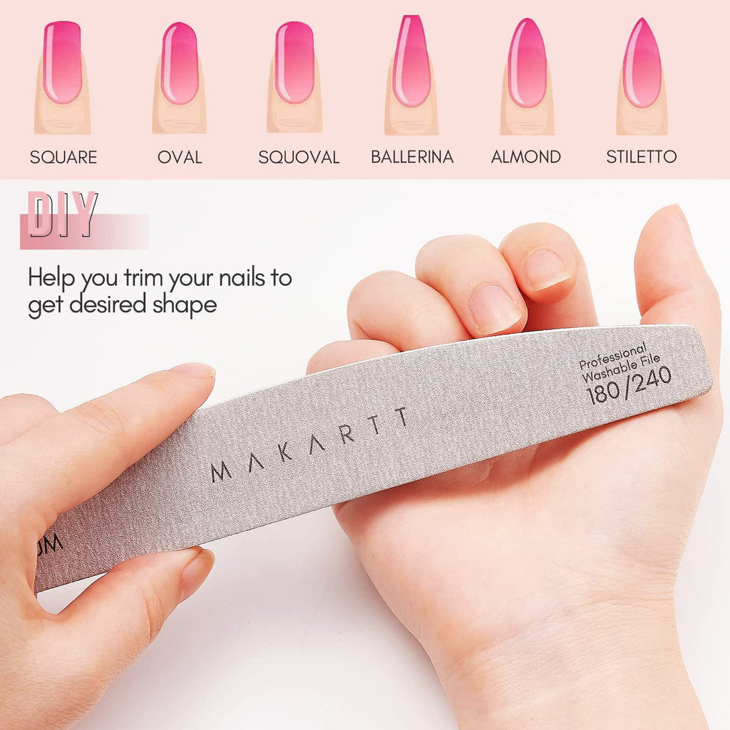 Makartt Nail File: 100/180 Grit Emery Boards for Nails, 10 Pcs Zebra Doubled Sides Coarse Fingernail Filer for Acrylic and Extension Gel Removal Manicure Kit Salon Home Use