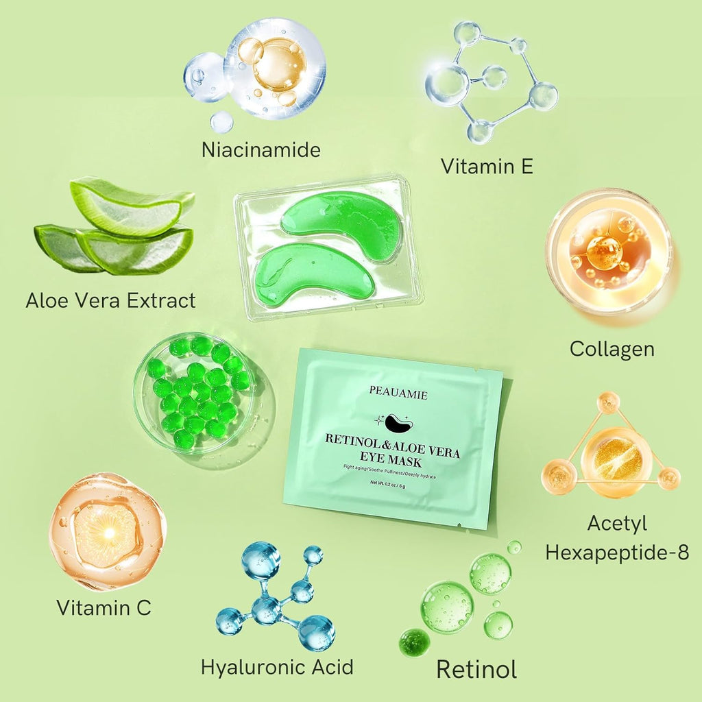 Under Eye Patches Gold and Hyaluronic Acid for puffy eyes,Rose Eye Masks for Dark Circles and Puffiness skin care Smooth Wrinkles products 30 Pairs