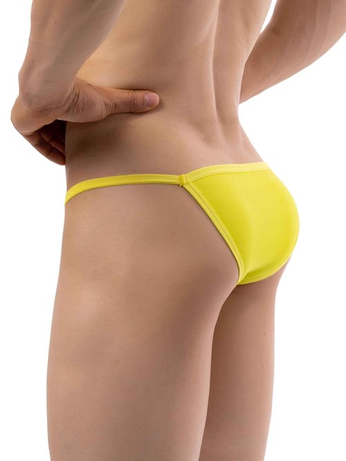 iKingsky Men's String Bikini Underwear High-leg Opening Briefs Sexy Brazilian Cut Bulge Underwear (Small, 6 Pack)