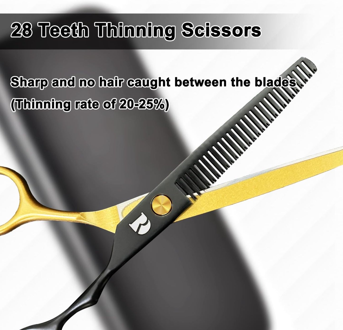 Professional 6-Inch Hair Cutting Shears Set - Barber Scissors & Thinning Shears Kit for Men, Women & Kids (Rainbow Finish)