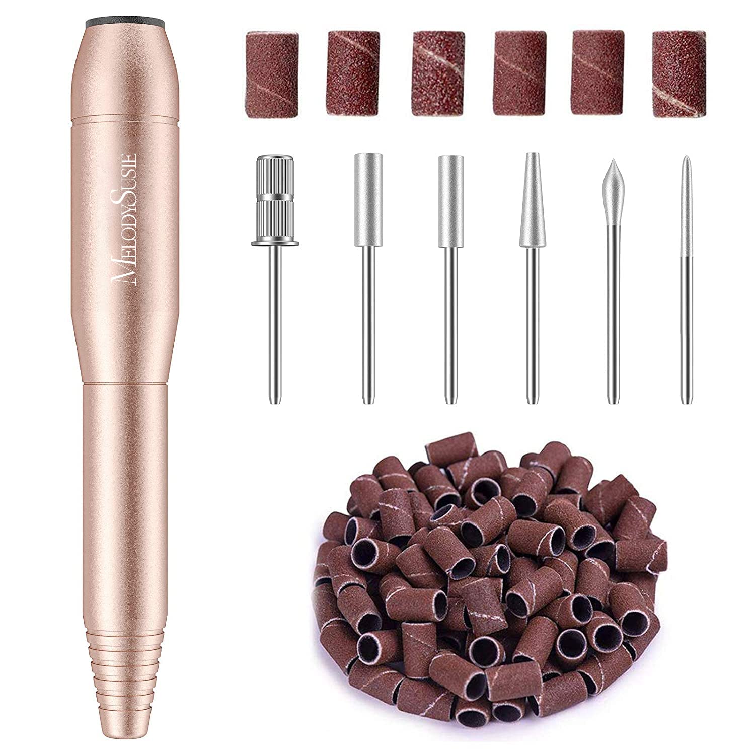 MelodySusie Portable Electric Nail Drill,PC120B Compact Efile Electrical Professional Nail File Kit for Acrylic, Gel Nails, Manicure Pedicure Polishing Shape Tools Design for Home Salon Use, Purple