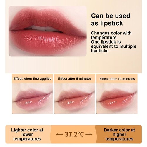 Calyphra Revulve True Tone Lipstick, Transferproof Color Changing Lipstick, Gold Crystal Color Changing Lip Stick, PH Color Changing Long Lasting Moisturizing Lip Gloss (1pc)