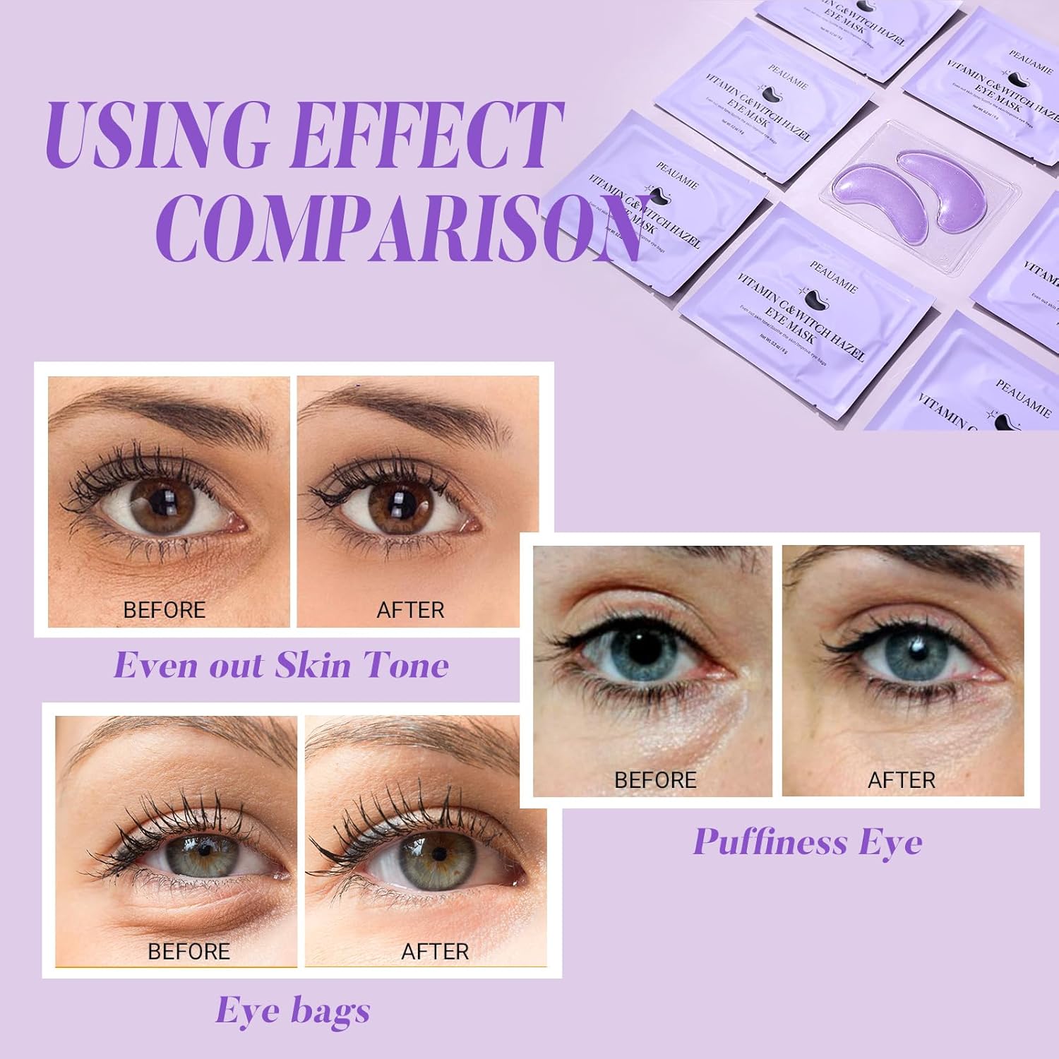Under Eye Patches Gold and Hyaluronic Acid for puffy eyes,Rose Eye Masks for Dark Circles and Puffiness skin care Smooth Wrinkles products 30 Pairs