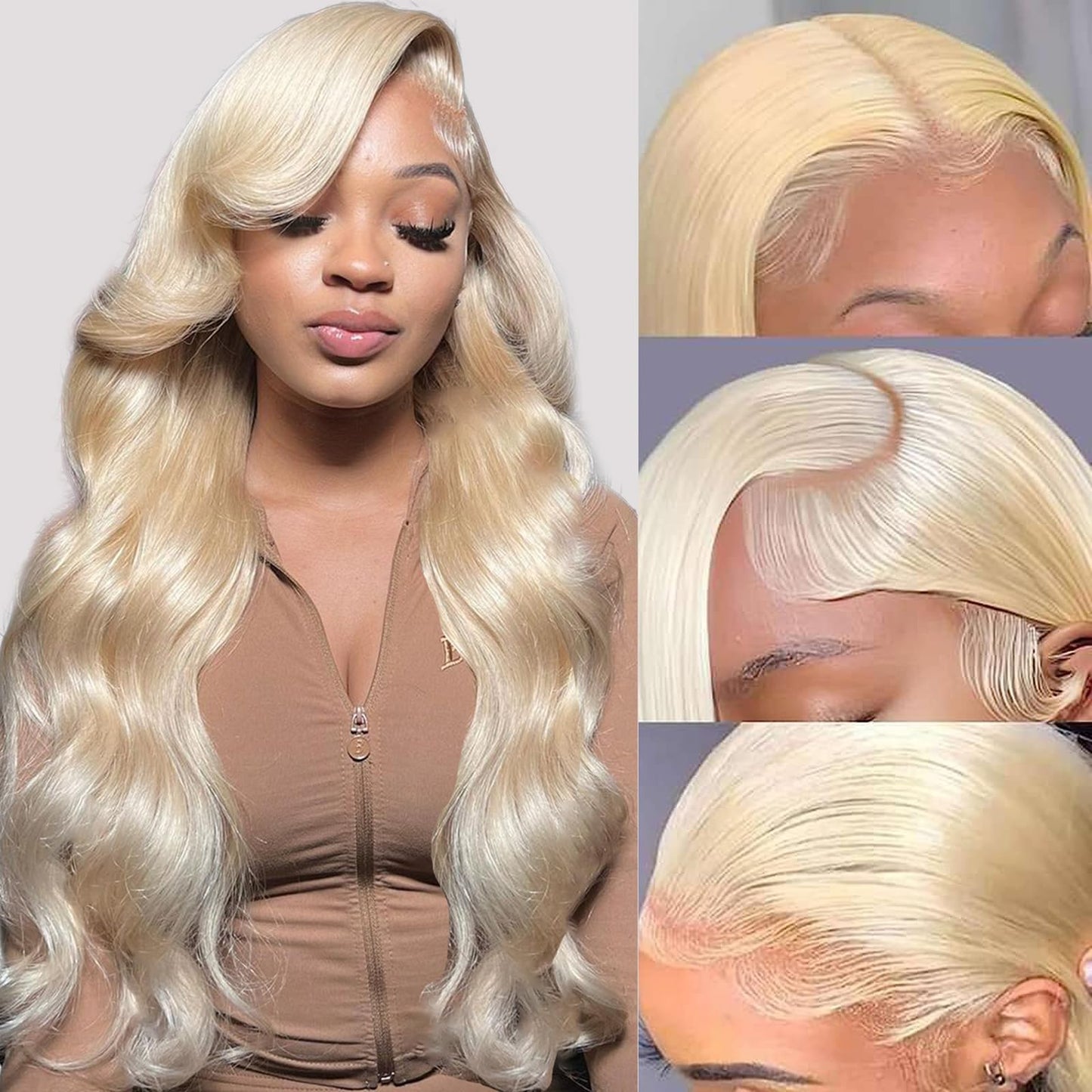 30 Inch 613 Lace Front Wig Human Hair 13x4 Body Wave Blonde Lace Front Wigs Human Hair Transparent 613 HD Lace Frontal Wig Pre Plucked with Baby Hair 180% Density