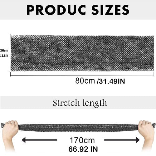 African Net Long Bath Net Sponge,JASSINS African Bathing Sponge,Body Exfoliating Long Net Shower Body Scrubber Back Scrubber Skin Smoother,Stretch Length to 66 INCH (Black and Pink)