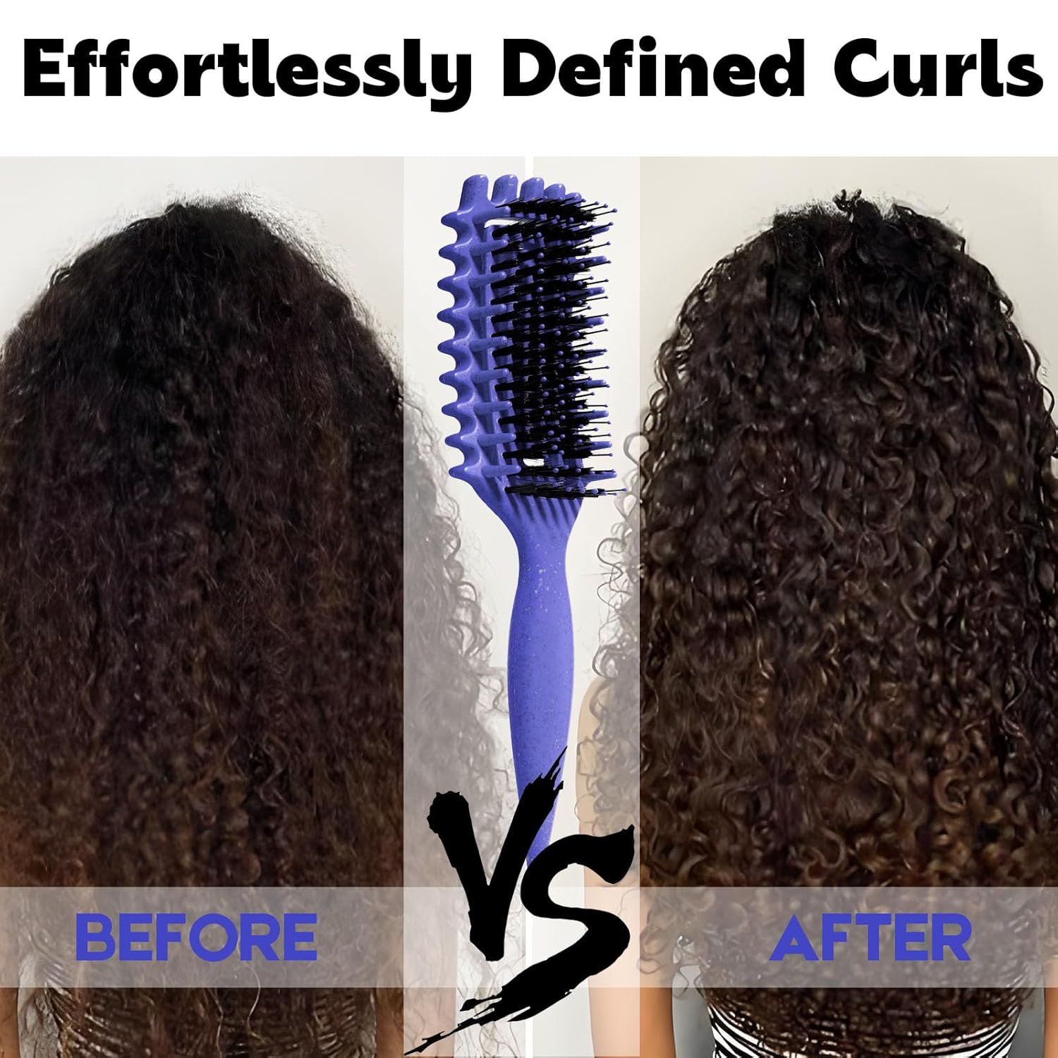 Curly Hair Brush Candybrush Curl Defining Brush for Detangling Shaping and Defining Curls for Women, Men, Wet & Dry Hair (Purple)