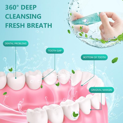 Mouthwash Travel Size Portable 60 Individual Disposable Mouthwash Packets to Go, Alcohol & Fluoride Free Fresh Mint Mouthwash Strips for Superior Oral Hygiene