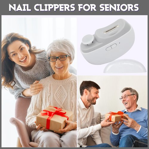 3 in 1 Automatic Electric Nail Clipper Polishing, Electric Toenail Trimmer Clippers for Seniors Adult, Safe Convenient Electric Nail Trimmer Cutter Nail File Clip Storage 2 Speeds, White