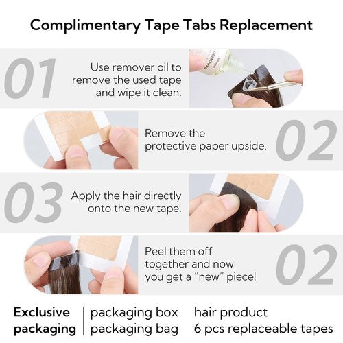 HOTBANANA Tape in Hair Extensions, 20 Inch 40pcs 100g Dark Brown Tape in Hair Extensions Human Hair Tape Hair Extensions Straight Remy Human Hair Tape in Extensions