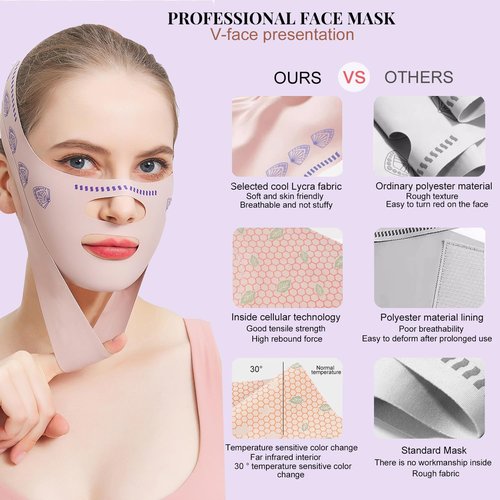 MASIKA Chin Strap for Sleeping,Adjustable Chin Strap,Jaw Strap,Jawline Shaper,V-Line Mask Chin Up Mask V Shaped Face Mask, Jaw Exerciser,Reusable chin strap,Leaf pattern。