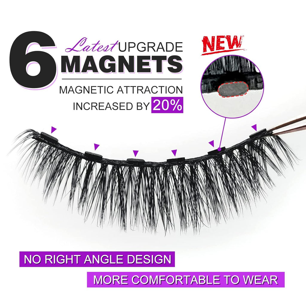 Royaomis 10 Pairs Cat-Eye Magnetic Lashes With Eyeliner Natural Looking, 3D Magnetic Eyelashes Natural Look With Eyeliner, Fake Eyelashes Magnetic, Eye Lashes Pack Natural Magnetic Eyelashes