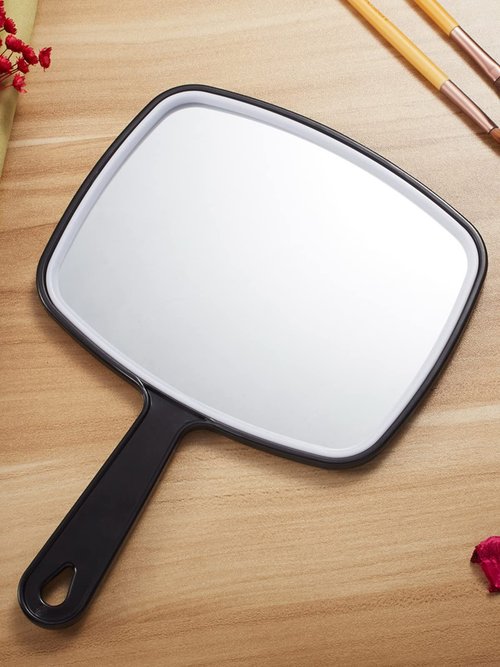 OMIRO Hand Mirror, Large Black Handheld Mirror with Handle, 7.4" W x 10.3" L