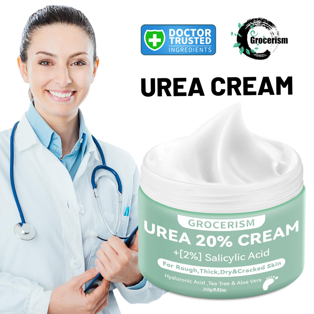 Urea Cream 20 Percent For Feet Plus 2% Salicylic Acid 8.82 oz || Foot Cream and Hand Cream Maximum Strength with Hyaluronic Acid, Tea Tree, and Aloe Vera for Deep Moisturizes, Callus Remover