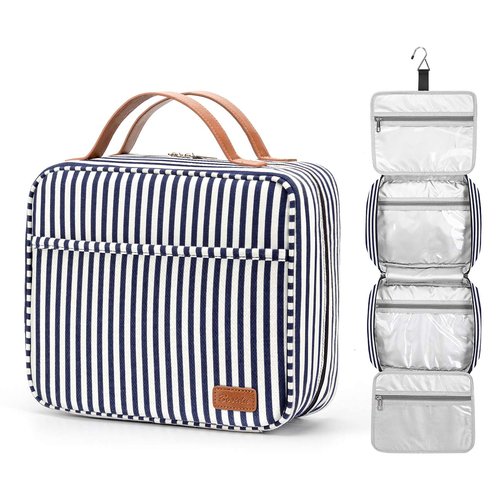 Bosidu Hanging Travel Toiletry Bag,Large Capacity Cosmetic Travel Toiletry Organizer for Women with 4 Compartments & 1 Sturdy Hook,Perfect for Travel/Daily Use/Valentines' Day