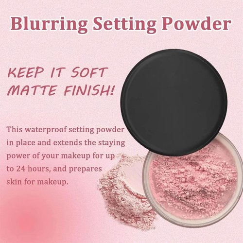 Powder Blurring, Pink Powder, Pink Setting Powder, Blurring Setting Powder, Blurring Pink Setting Powder (2pcs)