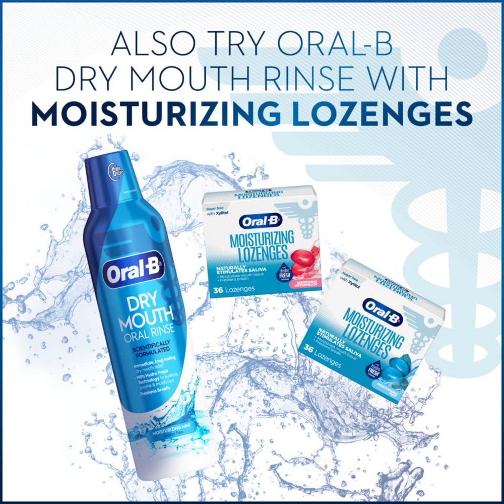 Oral-B Dry Mouth Mouthwash - Moisturizing Mint Flavor, 16 Fl Oz for Fresh Breath
