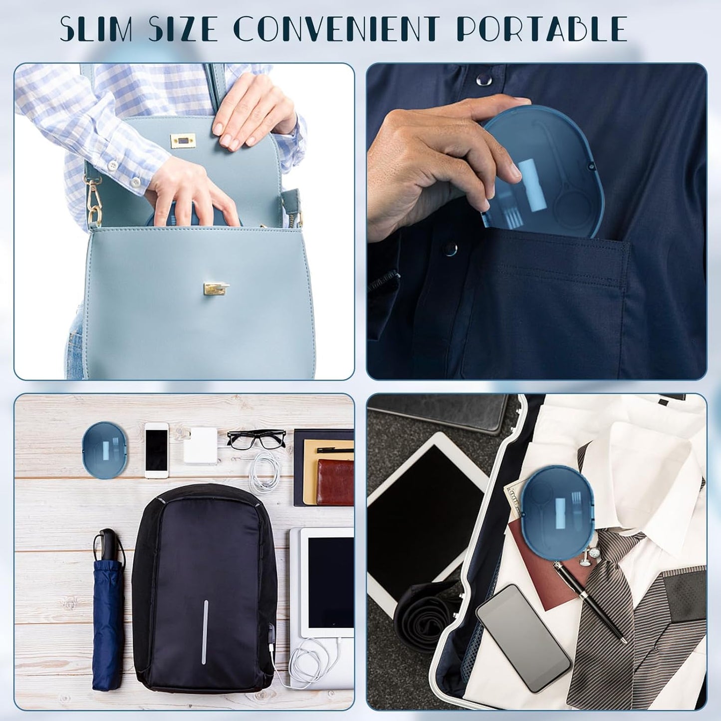 Orthodontic Retainer Storage Case with Cleaning Brush, Mirror & Chewing Tool - Double Layer Design