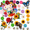 Embroidered Iron-On Patches Set for Clothes and DIY Crafts - 72 Pieces