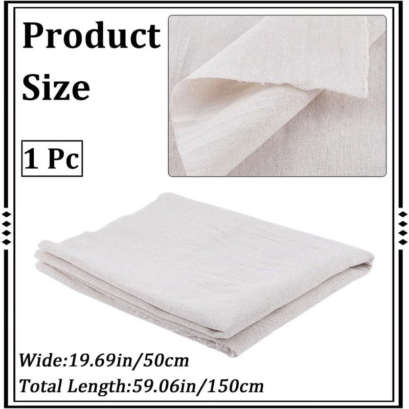 White Linen Fabric Cotton Cloth for Sewing Embroidery Craft DIY Garments