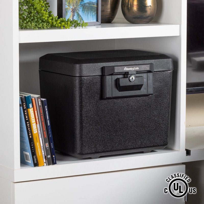 Fireproof Document Safe with Key Lock - 0.61 CuFt Black Security Safe