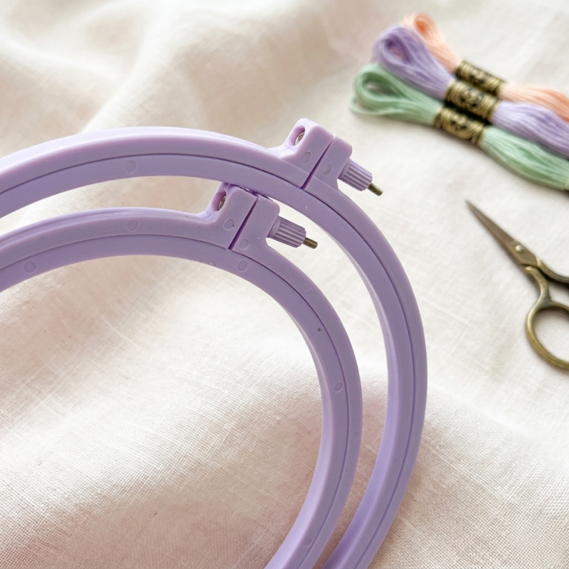 Embroidery Hoops Set - Multi-Size ABS Plastic Cross Stitch & Needlework Frames
