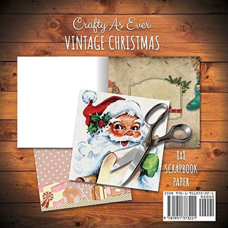 Vintage Christmas Scrapbook Paper Pad 8x8 Inches - Holiday Crafting Kit