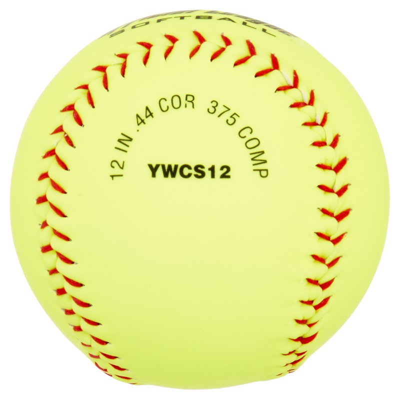Slow Pitch Softballs 12 Inch Yellow Practice Softballs (4 Pack)